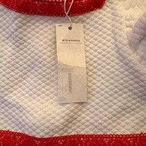 Red and White Quilted Baby Dress